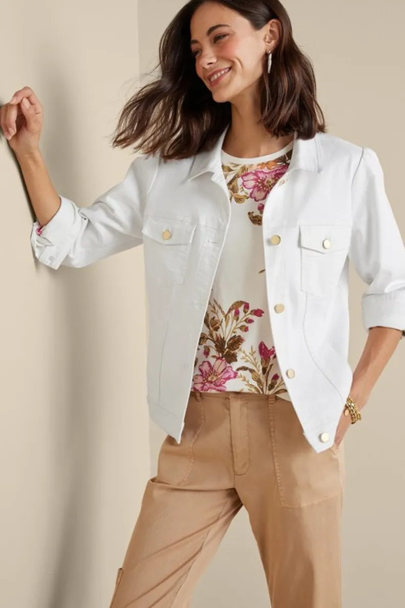 Soft Surroundings Diana Shapely Denim Jacket| Toppers|Jackets & Coats