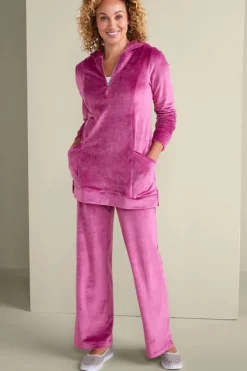 Soft Surroundings Dixie Velour Zip Hoodie Tunic| Tops