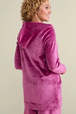 Soft Surroundings Dixie Velour Zip Hoodie Tunic| Tops