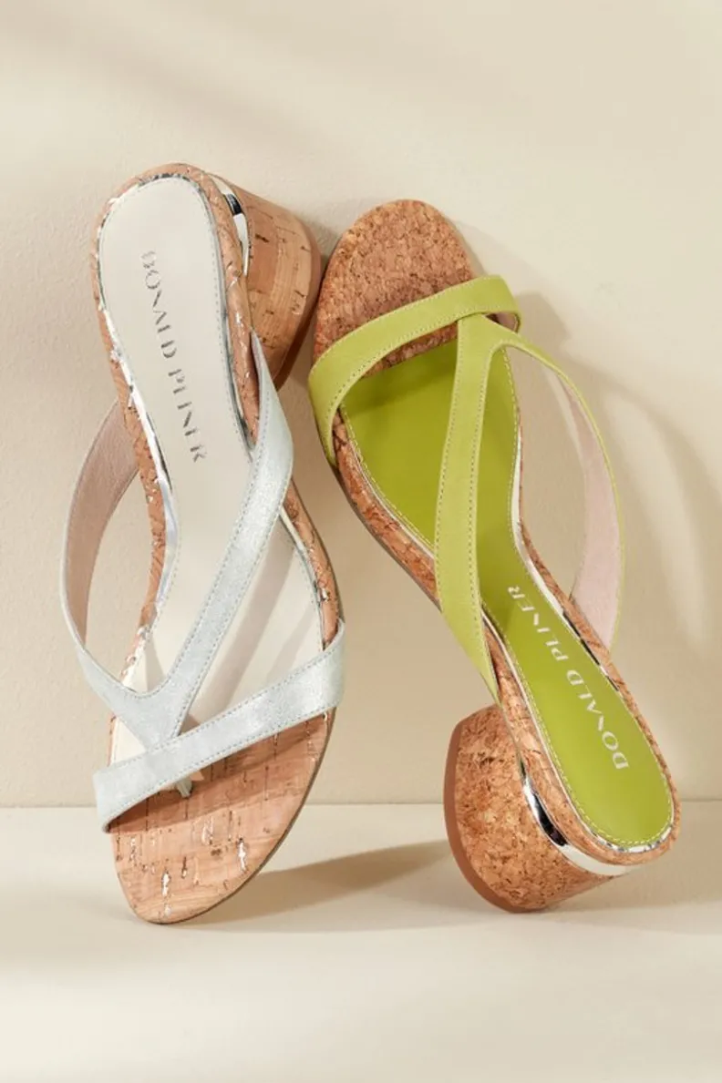 Soft Surroundings Donald Pliner Mida Cork Heel Slide| Shoes