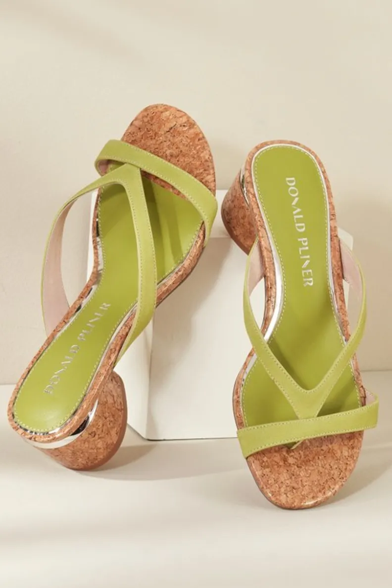 Soft Surroundings Donald Pliner Mida Cork Heel Slide| Shoes