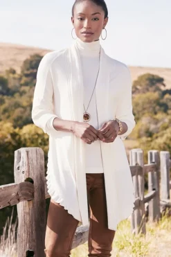 Soft Surroundings Draped Ruffle Cardigan| Tops|Toppers
