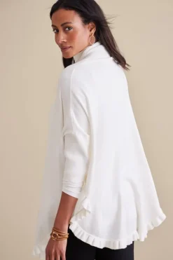 Soft Surroundings Draped Ruffle Cardigan| Tops|Toppers