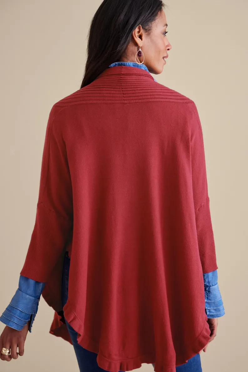 Soft Surroundings Draped Ruffle Cardigan| Tops|Toppers