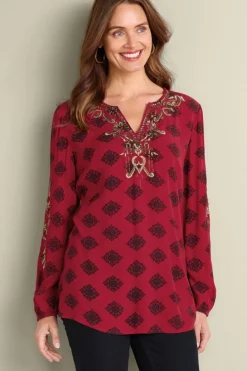 Soft Surroundings Eboni Embellished Tunic| Tops