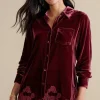 Soft Surroundings Eden Velvet and Lace Shirt| Tops