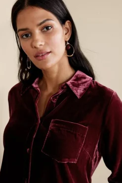 Soft Surroundings Eden Velvet and Lace Shirt| Tops