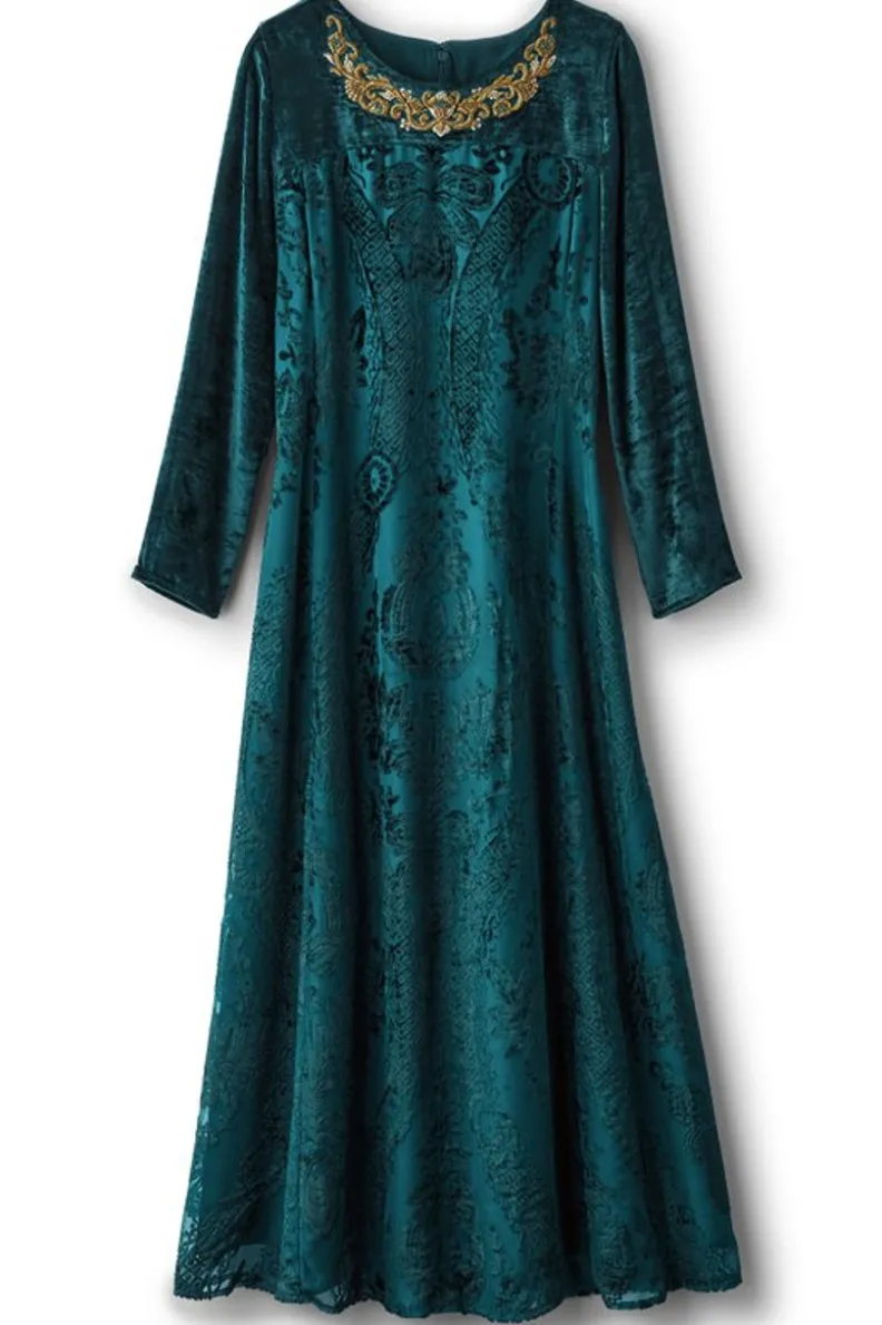 Soft Surroundings Emaline Velvet Burnout Maxi Dress| Dresses