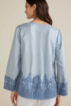 Soft Surroundings Emily Embroidered Tencel™ Top| Tops