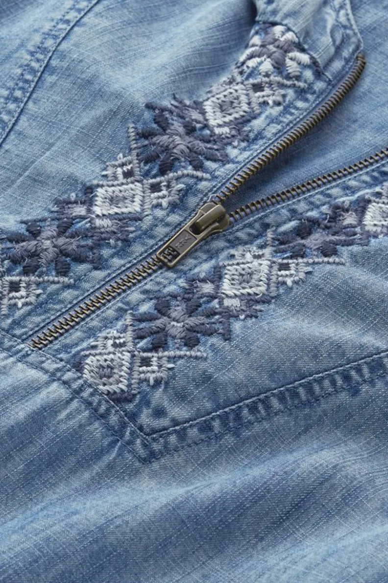 Soft Surroundings Evie Embroidered Tencel Hoodie| Tops