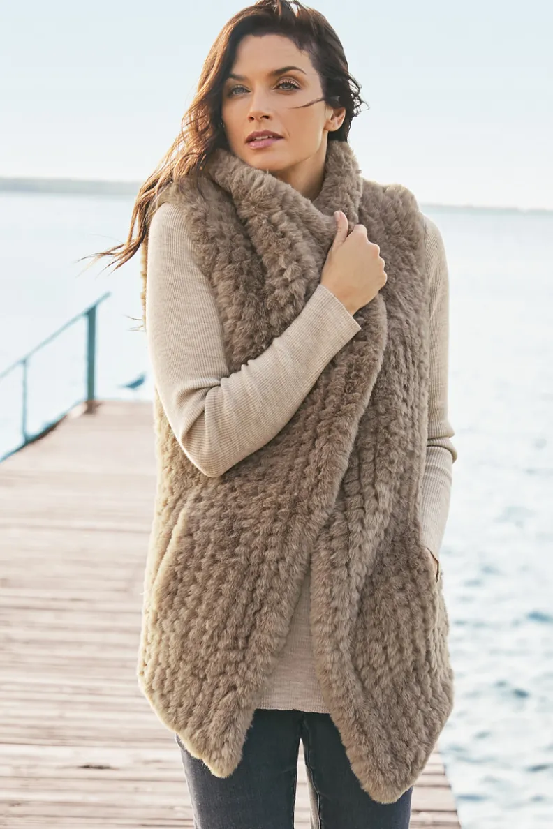 Soft Surroundings Faux Fur Draped Vest| Jackets & Coats