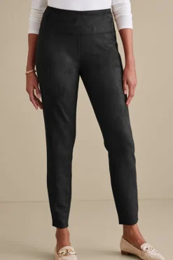 Soft Surroundings Faux Suede Pull-On Leggings| Pants|Leggings