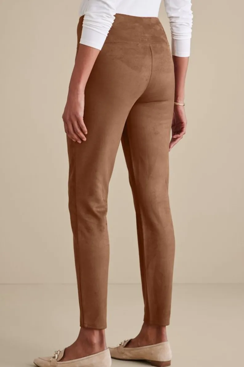 Soft Surroundings Faux Suede Pull-On Leggings| Pants|Leggings