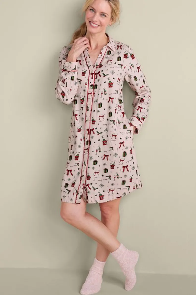 Soft Surroundings Festive Finley Sleep Shirt| Sleepwear & Lounge
