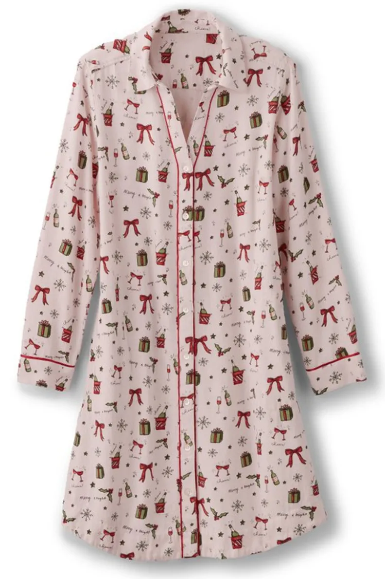 Soft Surroundings Festive Finley Sleep Shirt| Sleepwear & Lounge