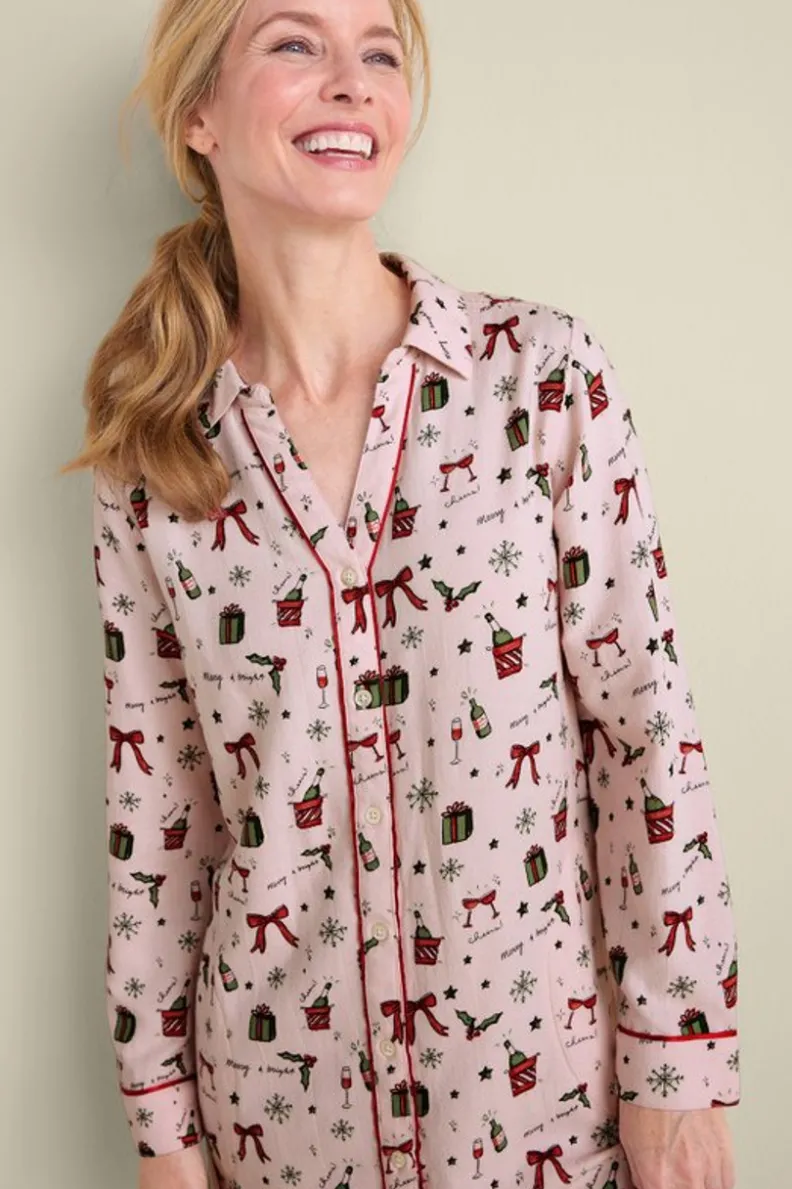 Soft Surroundings Festive Finley Sleep Shirt| Sleepwear & Lounge