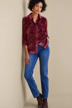 Soft Surroundings Floreat Velvet Shirt| Tops