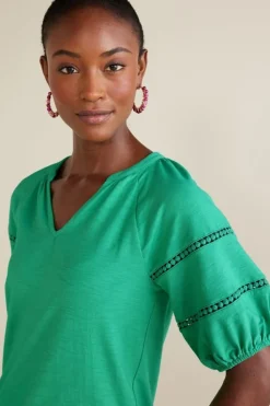 Soft Surroundings Heidi Supima Puff Sleeve Tee| Tops
