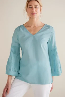 Soft Surroundings Heloise Eyelet Sleeve Tunic| Tops