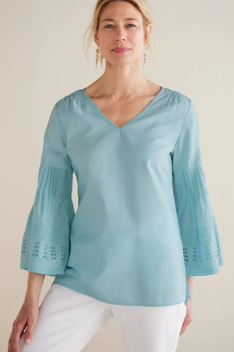 Soft Surroundings Heloise Eyelet Sleeve Tunic| Tops