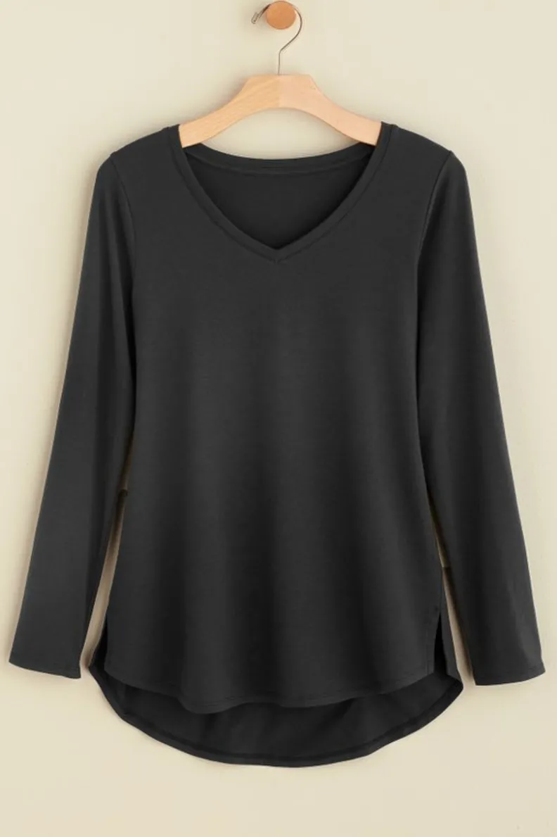 Soft Surroundings Isabel Pima Long Sleeve Tee| Tops