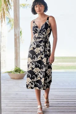 Soft Surroundings Isla Stretch Linen Midi Dress| Dresses