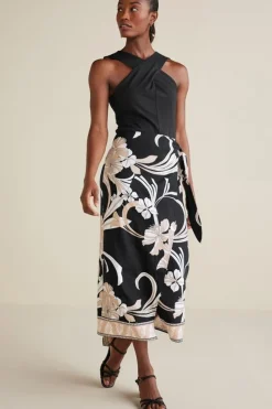 Soft Surroundings Isla Stretch Linen Midi Skirt| Skirts