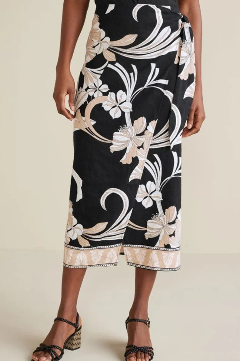 Soft Surroundings Isla Stretch Linen Midi Skirt| Skirts