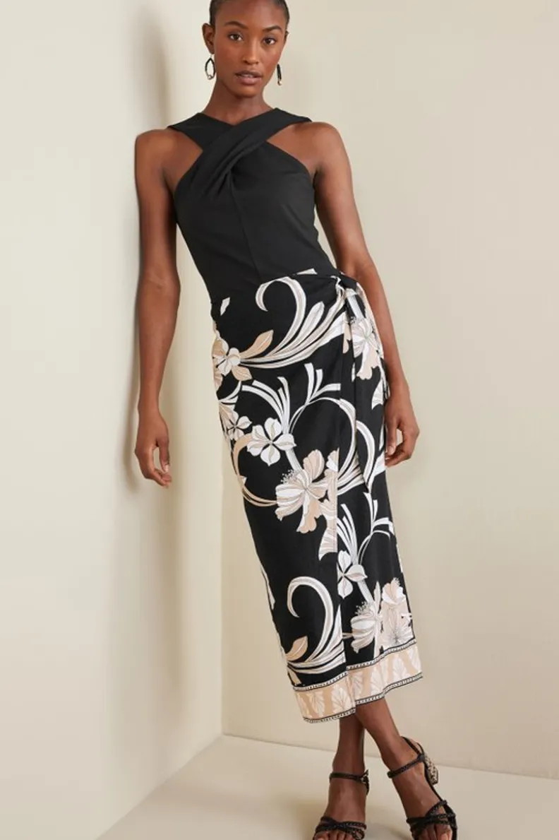 Soft Surroundings Isla Stretch Linen Midi Skirt| Skirts