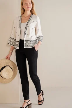 Soft Surroundings Isla Stretch Linen Slim Leg Pants| Pants
