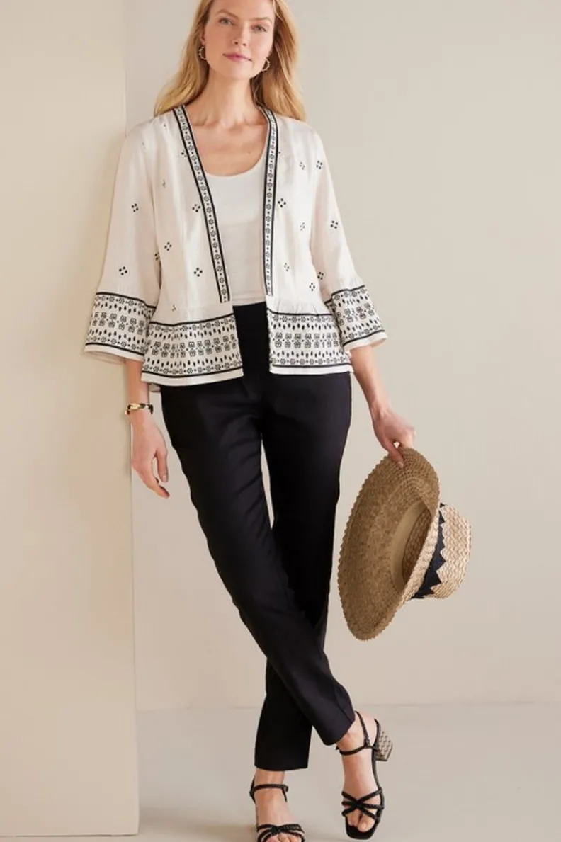 Soft Surroundings Isla Stretch Linen Slim Leg Pants| Pants