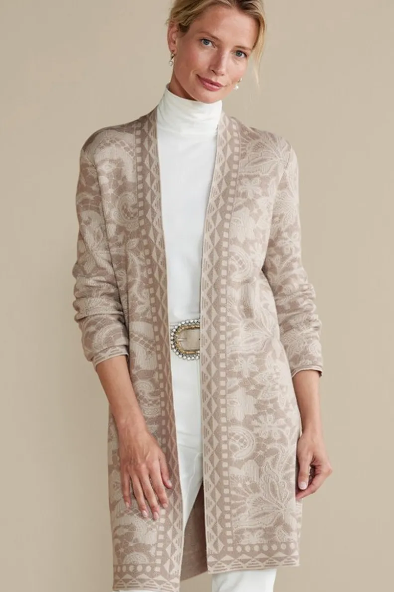 Soft Surroundings Ivy Shimmer Long Cardigan| Tops|Sweaters & Cardigans