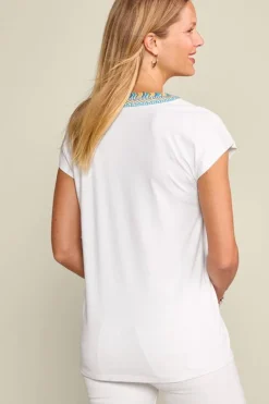 Soft Surroundings Izabel Embroidered Tee| Tops