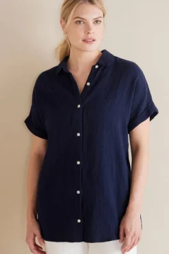 Soft Surroundings Je Veux Gauze Top| Tops