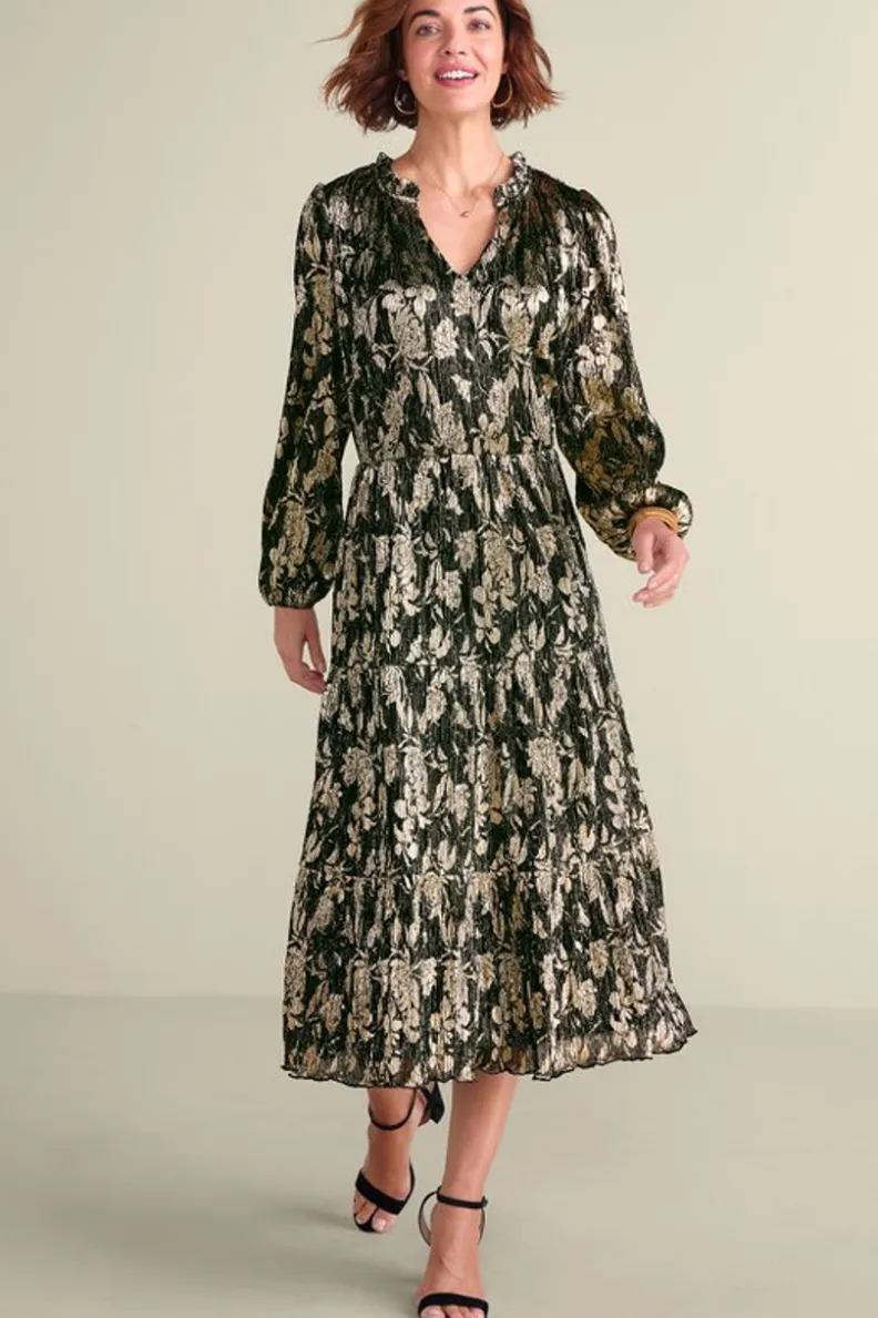 Soft Surroundings Jobelle Shimmer Midi Dress| Dresses