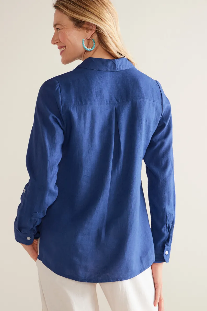 Soft Surroundings Jordan Linen Blend Shirt| Tops