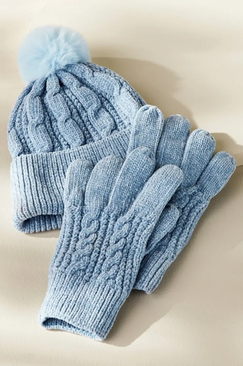 Soft Surroundings Jules Chenille Hat & Gloves Set| Hats