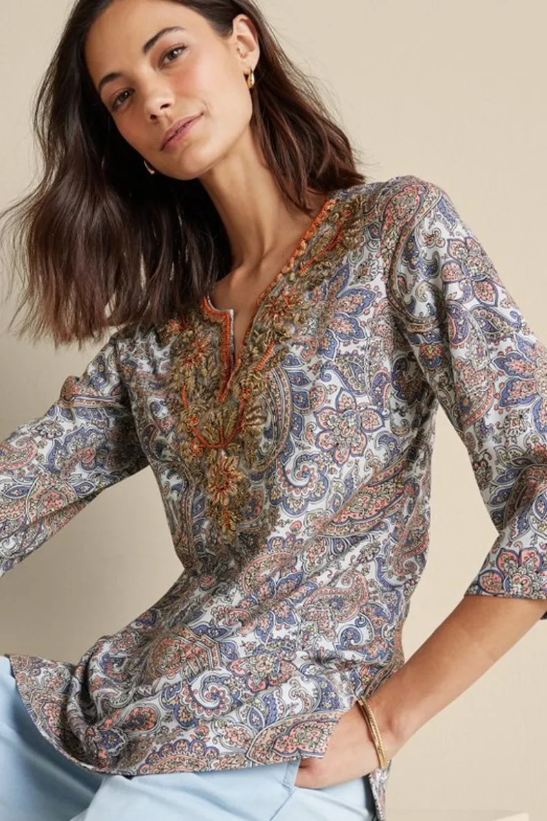 Soft Surroundings Kaimana Embellished Tunic| Tops|Tunics & Leggings