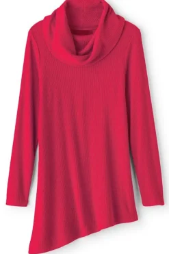Soft Surroundings Kayla Rib Knit Cowl Neck Tunic| Tops
