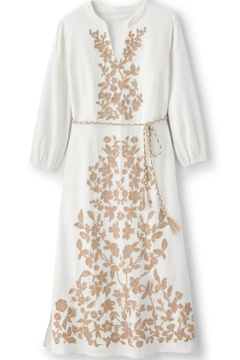 Soft Surroundings Kimora Embroidered Midi Dress| Dresses