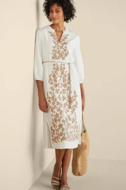Soft Surroundings Kimora Embroidered Midi Dress| Dresses