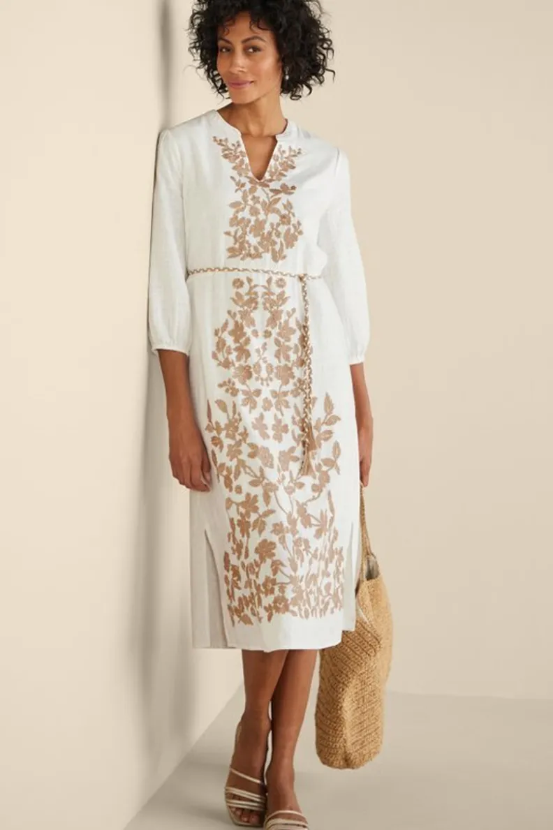 Soft Surroundings Kimora Embroidered Midi Dress| Dresses