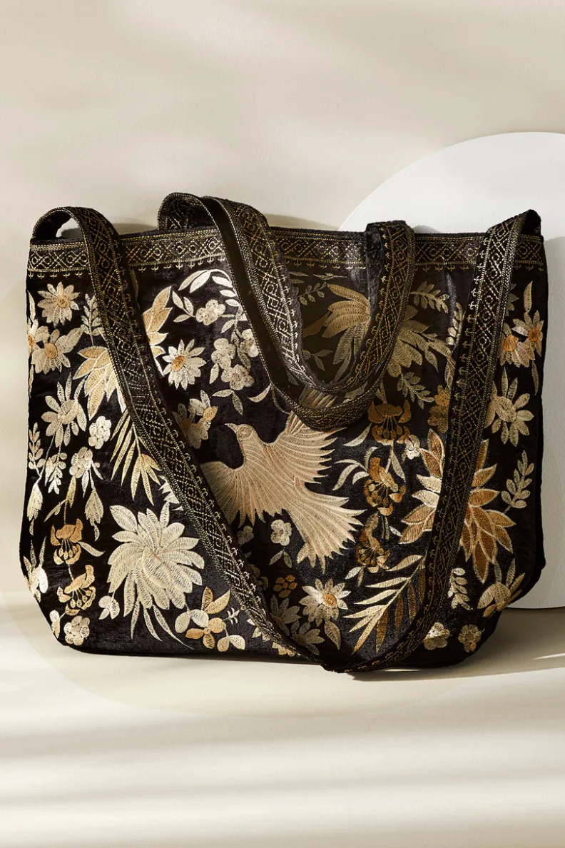 Soft Surroundings Lenora Embroidered Tote| Handbags