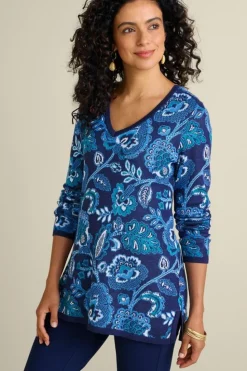 Soft Surroundings Leonor Jacquard Tunic Sweater| Tops|Sweaters & Cardigans