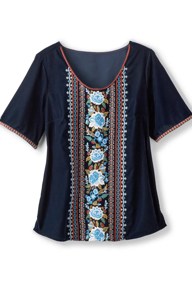 Soft Surroundings Lilian Velvet Top| Tops