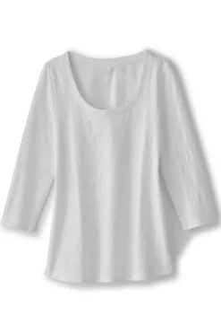 Soft Surroundings Linnea Embroidered 3/4 Sleeve Tee| Tops
