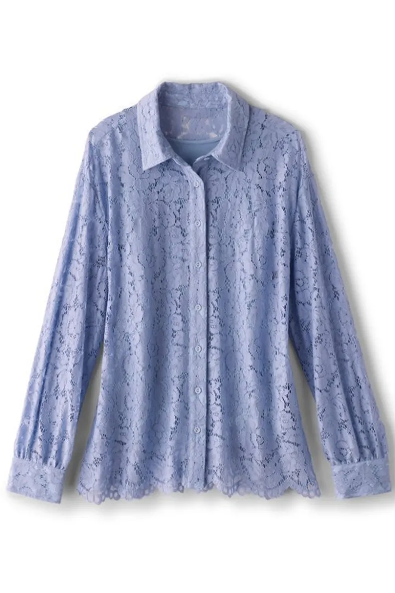 Soft Surroundings Lisa Lace Button Front| Tops