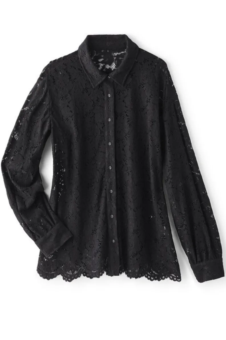 Soft Surroundings Lisa Lace Button Front| Tops