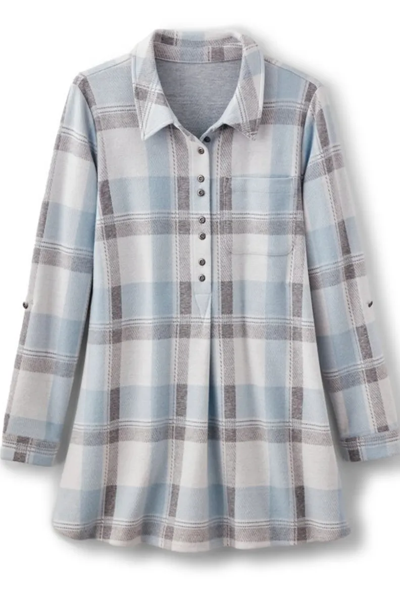 Soft Surroundings Mad About Plaid Top| Tops