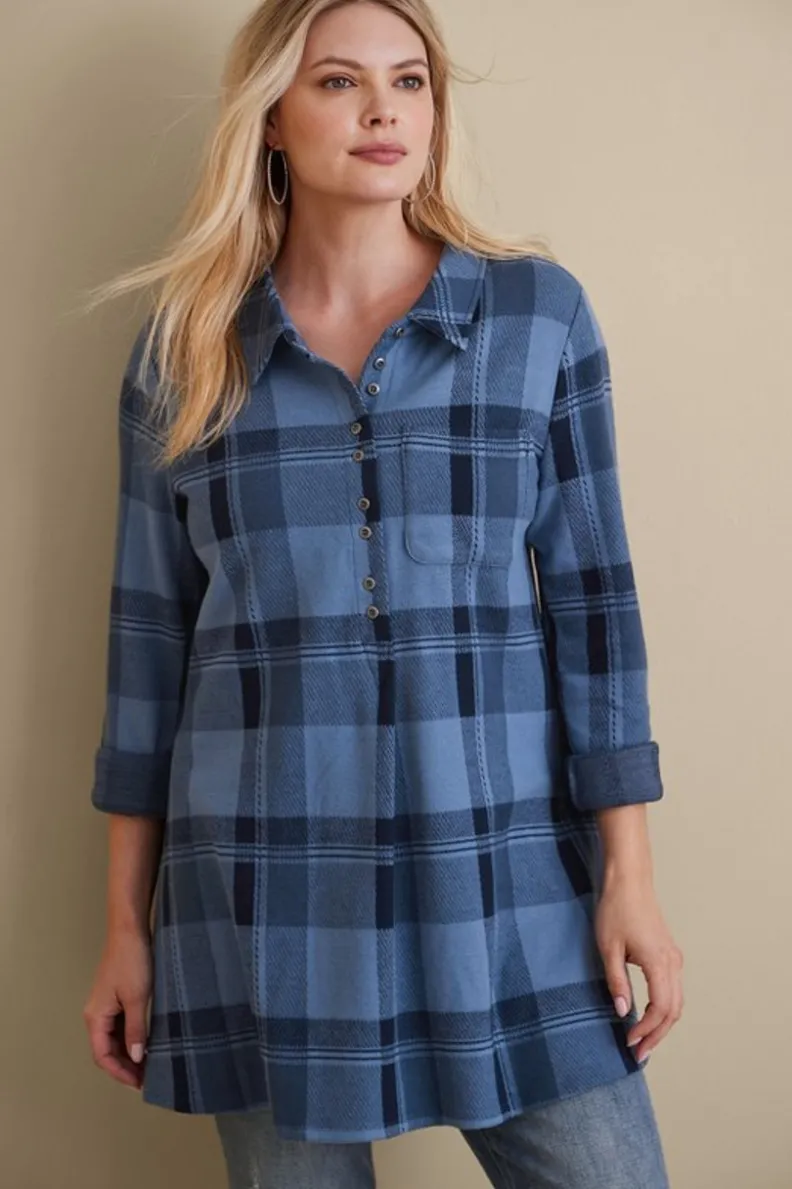 Soft Surroundings Mad About Plaid Top| Tops